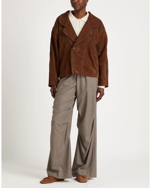 Sandro Brown Jacket Goat Skin, Lambskin