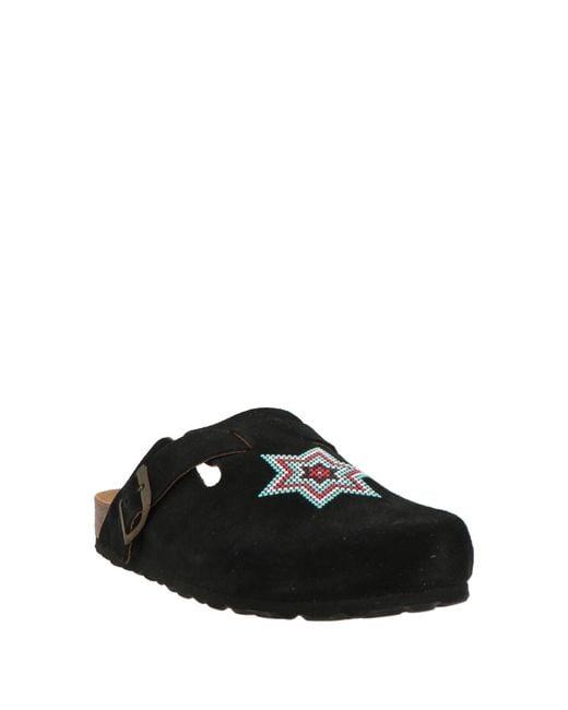 Taji Black Mules & Clogs Leather