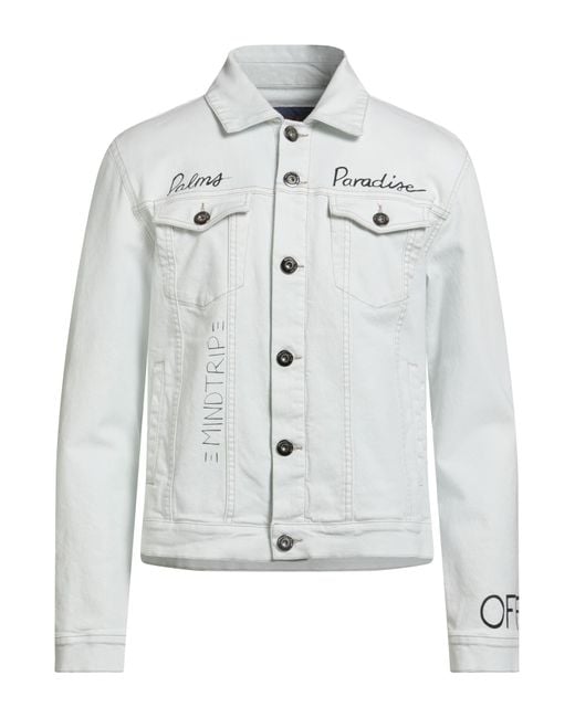 Trussardi Men's White Denim Outerwear Cotton, Elastane