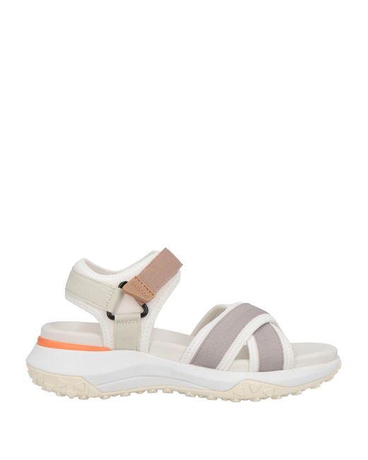 Geox White Light Sandals Textile Fibers