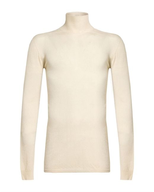 Rick Owens Natural Turtleneck Virgin Wool for men