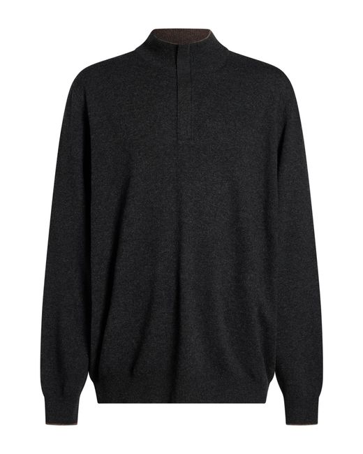 Gran Sasso Black Turtleneck Virgin Wool, Viscose, Cashmere, Polyester, Polyurethane for men