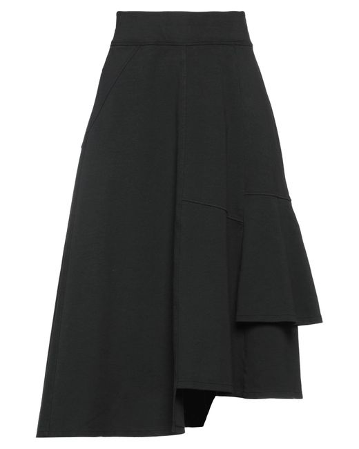 European Culture Black Midi Skirt