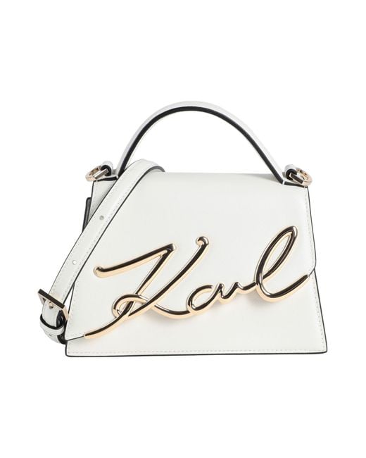 Karl Lagerfeld White K/Signature 2.0 Sm Crossbody -- Handbag Cow Leather