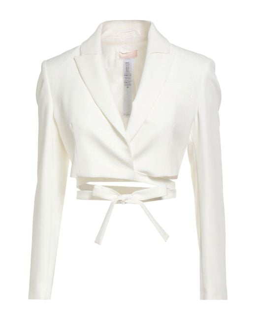 Liu Jo White Better Blazer Polyester, Elastane
