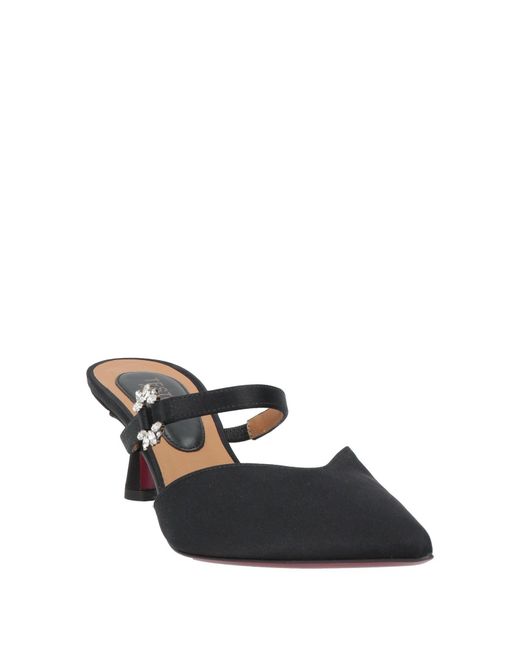 Testoni Black Mules & Clogs Textile Fibers