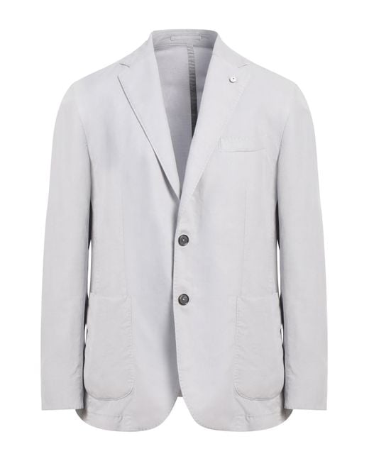 L.b.m. 1911 Gray Blazer Lyocell, Linen, Cotton for men