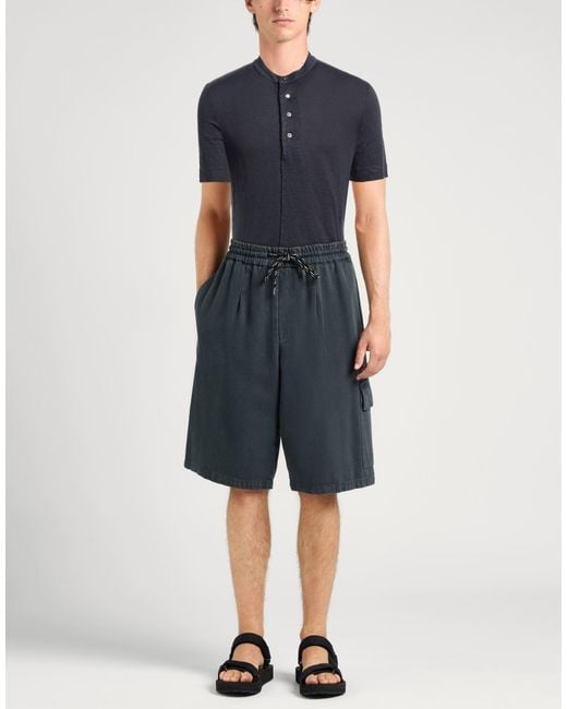 Alpha Studio Blue Midnight T-Shirt Linen, Elastane for men