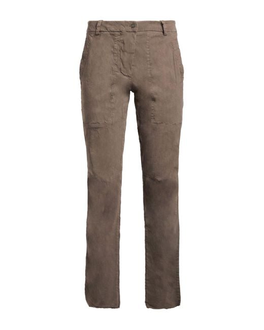Masnada Gray Military Pants Linen, Viscose, Elastane