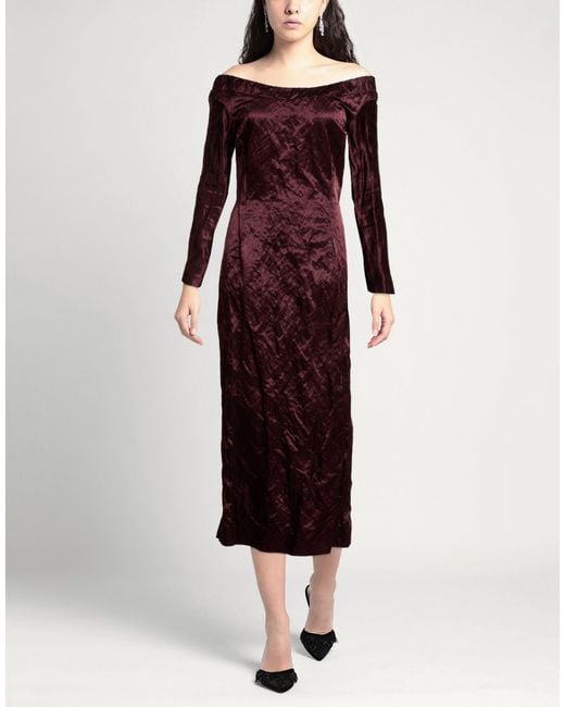 Del Core Purple Maxi Dress Viscose, Cotton, Metal Fiber
