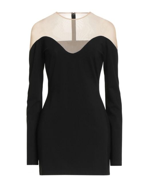 David Koma Black Mini Dress Viscose, Polyamide, Elastane