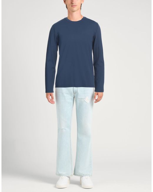 Alpha Studio Blue T-Shirt Cotton, Elastane for men