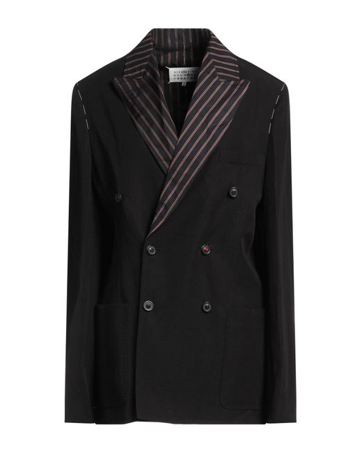 Maison Margiela Black Blazer Linen, Viscose