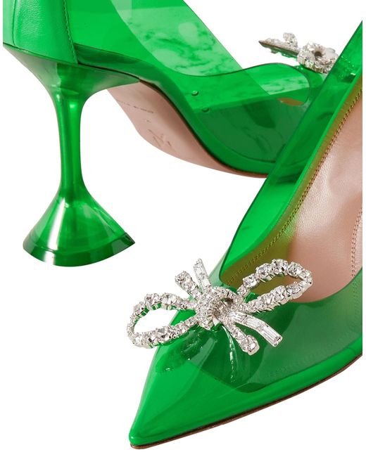 amina muaddi green pvc