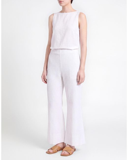 SEVENTY VENEZIA White Pants Cotton, Elastane