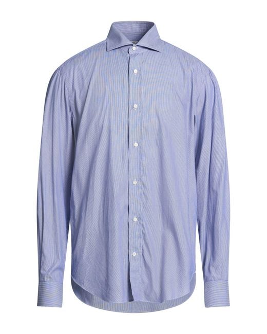 Barba Napoli Blue Shirt Cotton for men