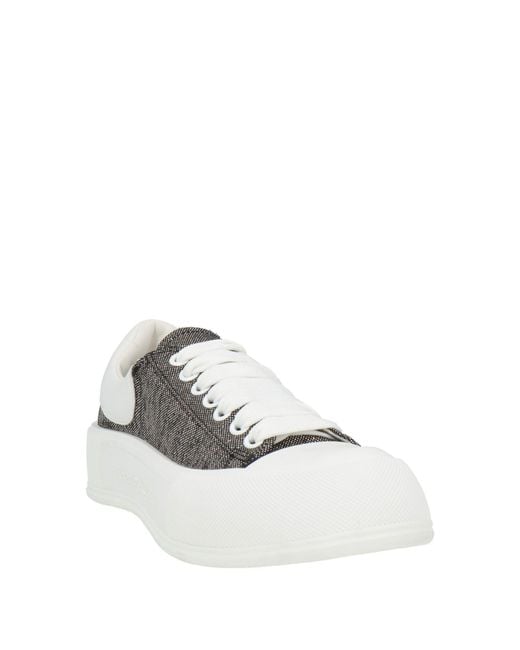 McQueen White Sneakers Textile Fibers