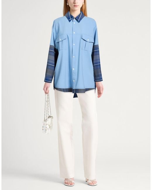 Marni Blue Shirt Polyester, Virgin Wool, Elastane