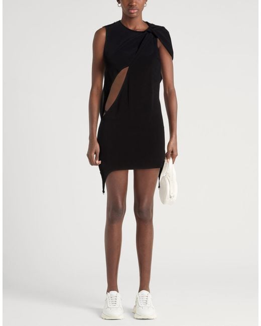 Courreges Black Mini Dress Viscose, Elastane
