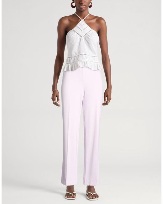 Marella Pink Lilac Pants Viscose, Polyamide, Elastane