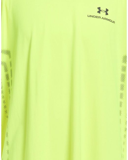 Under Armour Yellow T-Shirt Polyester, Elastane for men