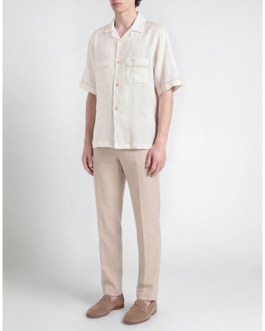 Eleventy White Shirt Linen for men