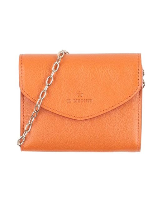 Il Bisonte Orange Tan Crossbody Wallet Leather