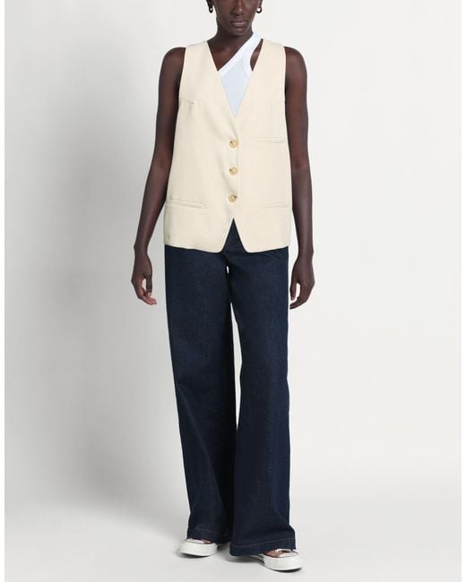 SOLOTRE White Tailored Vest Polyester, Elastane