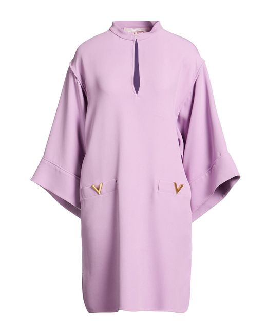 Valentino Garavani Purple Lilac Mini Dress Silk