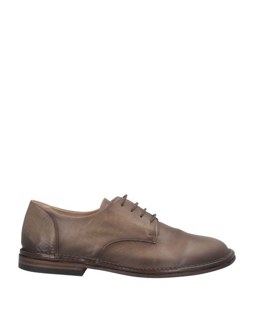 Pantanetti Brown Taupe Lace-Up Shoes Leather for men