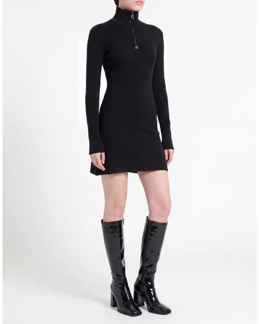 Courreges Black Mini Dress Merino Wool