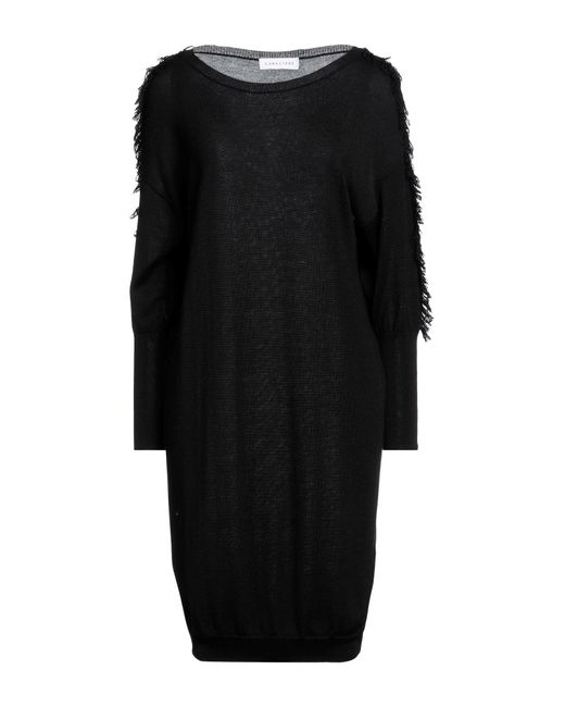 Caractere Black Midi Dress Acrylic, Virgin Wool