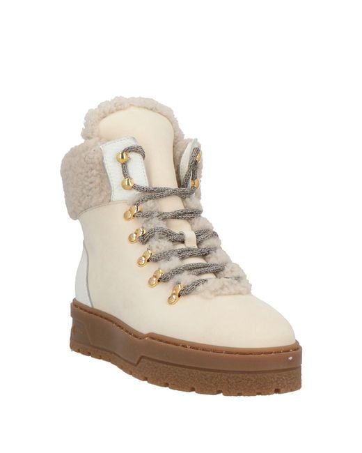 Pollini Natural Ankle Boots Leather