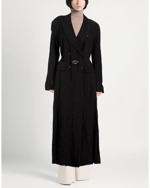 Masnada Black Overcoat & Trench Coat