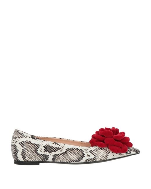 Agl Attilio Giusti Leombruni Red Ivory Ballet Flats Leather