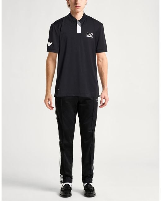 EA7 Black T-Shirt Polyester, Elastane for men