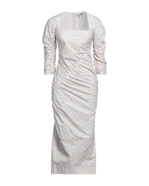 Ganni White Midi Dress