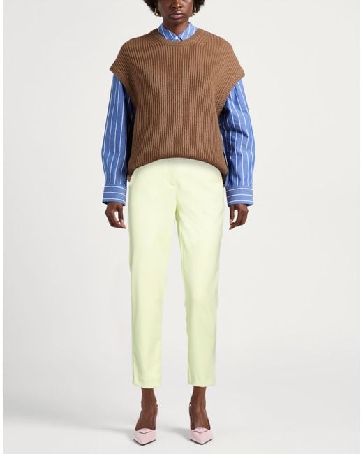 Patrizia Pepe Yellow Pants Polyester, Elastane