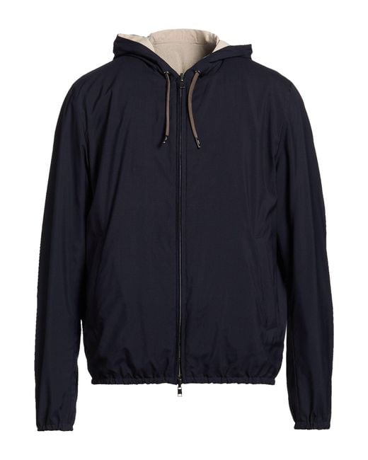 Herno Blue Jacket Virgin Wool, Silk for men