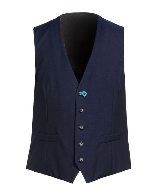 Lardini Blue Tailored Vest Wool for men