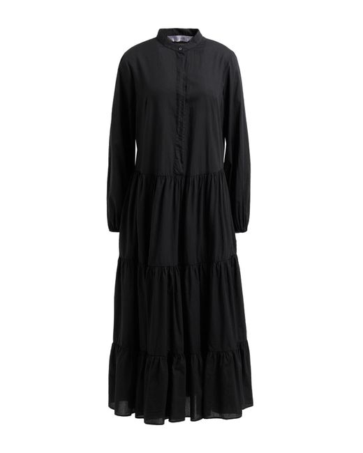 Robert Friedman Black Midi Dress Cotton
