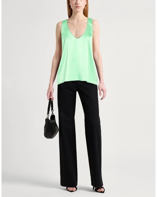 Pinko Green Top Silk, Elastane