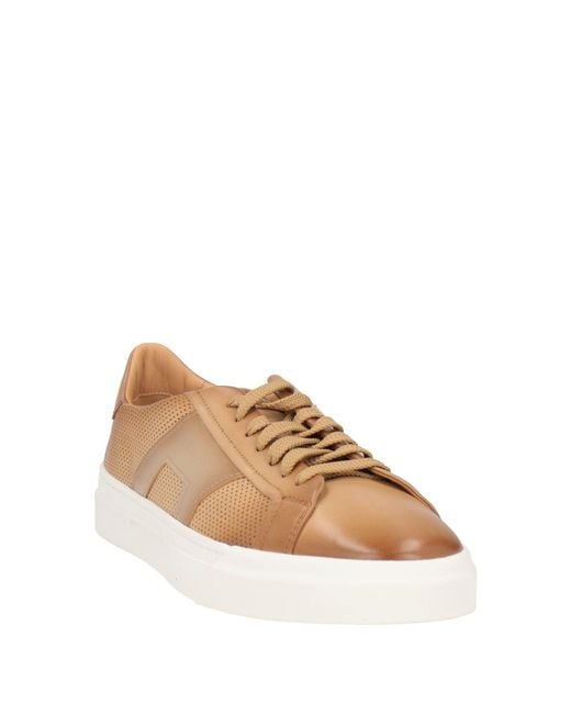 Santoni Brown Camel Sneakers Leather for men