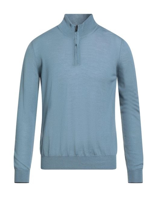 Moorer Blue Turtleneck Virgin Wool for men