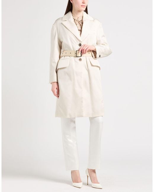 Moorer Natural Ivory Overcoat & Trench Coat Polyamide