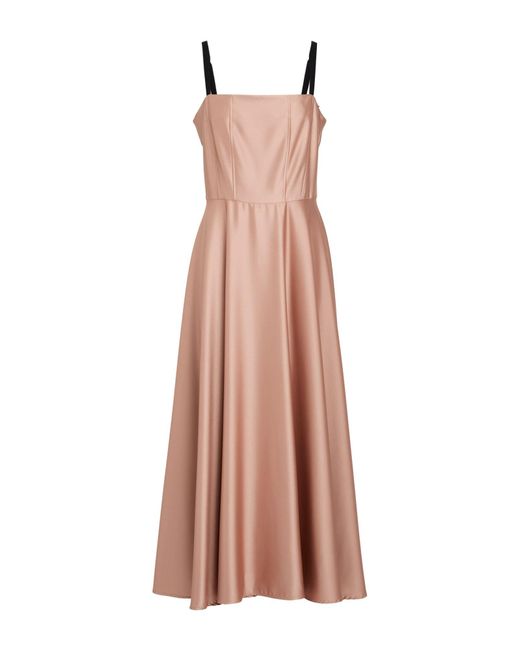 Imperial Pink Midi Dress Polyester, Elastane