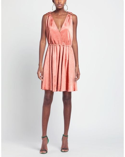 Nenette Pink Rust Mini Dress Polyester