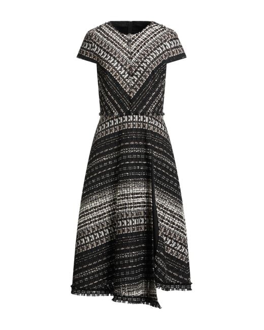 Paule Ka Black Midi Dress Synthetic Fibers, Cotton, Linen