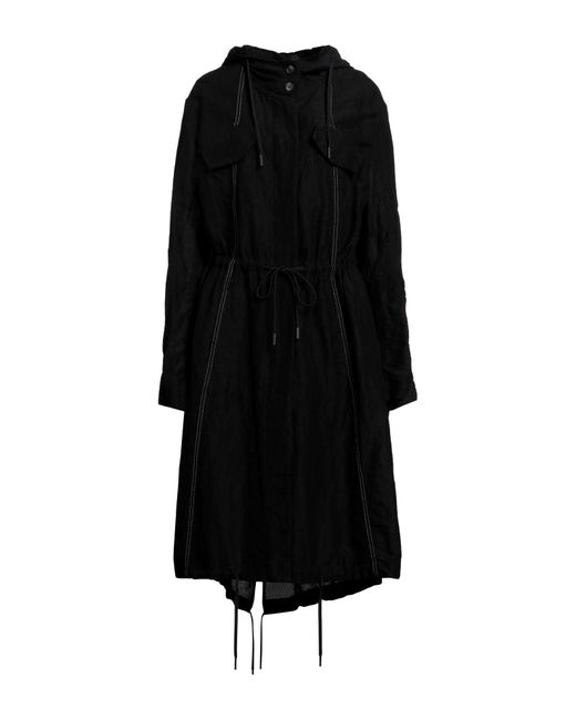 Masnada Black Overcoat & Trench Coat