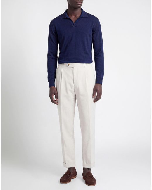 Windsor. White Light Pants Linen, Cotton, Elastane for men
